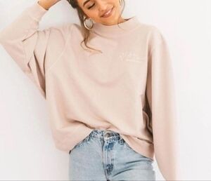 Kristin Made Discontinued Love One Another Pink Embroidered Sweatshirt L/XL
